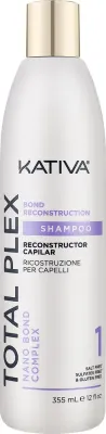 Шампунь Kativa Total Plex восстанавливающий, с гиалуроновой кислотой, жожоба и рисовым воском, комплекс Nano Bond, 355 мл