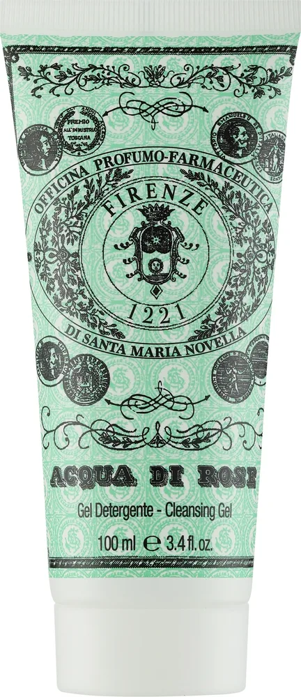 Santa Maria Novella Acqua di Rose Cleansing Gel гель для умывания лица с розовой водой и экстрактом дамасской розы для всех типов кожи 100 мл