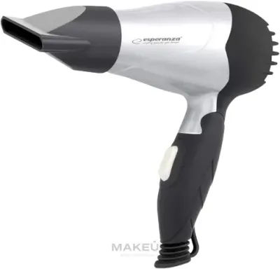 Фен для волос Esperanza EBH002S Venus 850W компактный, со складной ручкой, серый, 1 шт