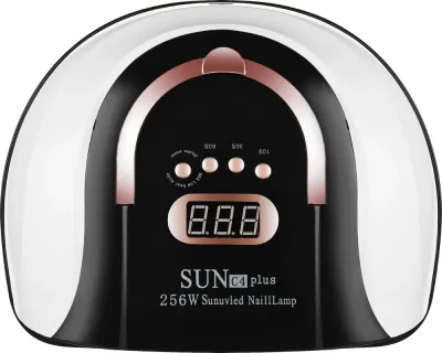 Лампа UV LED для ногтей SUN C4 Plus 256 Вт, 57 светодиодов, с ручкой, черно-белая, 1 шт