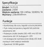 Лампа UV LED для ногтей SUN C4 Plus 256 Вт, 57 светодиодов, с ручкой, черно-белая, 1 шт — фото 2