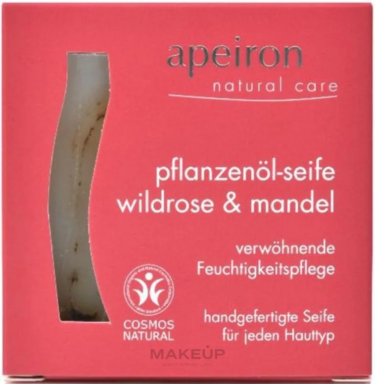 Мыло растительное Apeiron Wild Rose & Almond с розой и миндалём, 100 г