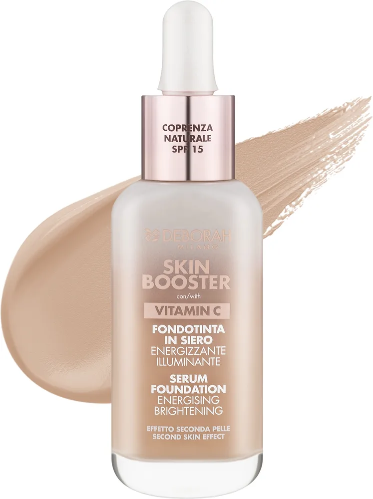 Тональная основа-сыворотка Deborah Skin Booster Vitamin C SPF 15 сияющая, 30 мл, оттенок 03 - Medium