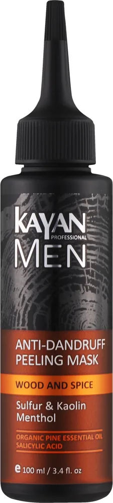 Маска-пилинг для кожи головы Kayan Professional Men против перхоти, каолин, сера, салициловая кислота, пироктон оламин, ментол, 100 мл