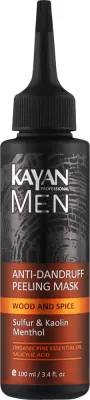 Маска-пилинг для кожи головы Kayan Professional Men против перхоти, каолин, сера, салициловая кислота, пироктон оламин, ментол, 100 мл