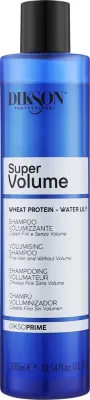 Шампунь Dikson Super Volume для тонких волос без объёма, с протеинами пшеницы, кувшинкой и рисом, 300/1000 мл, Италия, 300 мл