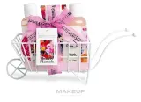 Набор IDC Institute Beauty Flowers гель для душа 125 мл пена для ванны 125 мл лосьон для тела и другие средства в декоративной тачке — фото 1