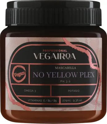 Тонирующая маска для светлых волос Vegairoa No Yellow Plex против желтизны, биотин, пантенол, ниацинамид, фиолетовый пигмент, 275 мл