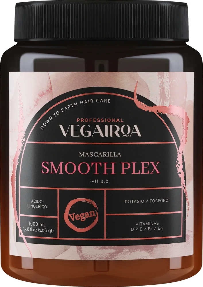 Разглаживающая маска для волос Vegairoa Smooth Plex гладкость и блеск, экстракт камелии, авокадо, пантенол, биотин
