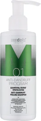 Шампунь Meddis Anti Dandruff пилинговый против перхоти, с салициловой кислотой 1%, пироктон оламином 3% и чайным деревом, 200 мл