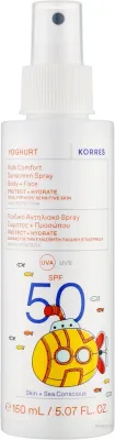 Солнцезащитный спрей для детей Korres Yoghurt Kids Comfort Sunscreen Spray SPF50, 150 мл