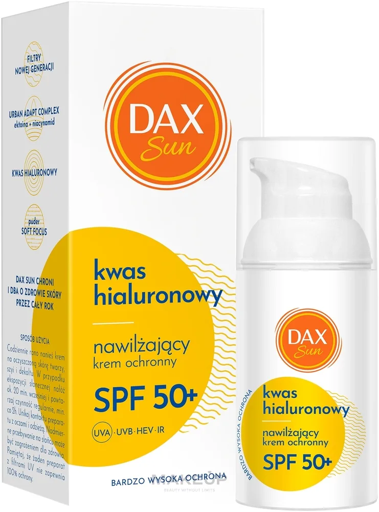 Крем для лица DAX Cosmetics Moisturizing Protective SPF50+ с гиалуроновой кислотой 30 мл
