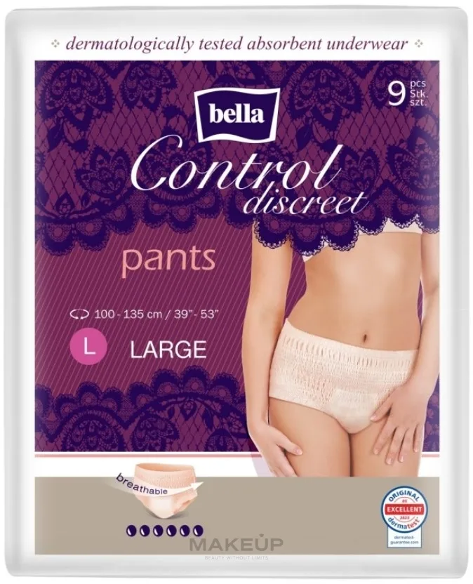 Трусы впитывающие женские Bella Control Discreet Pants, размер L, 100–135 см, 10 шт