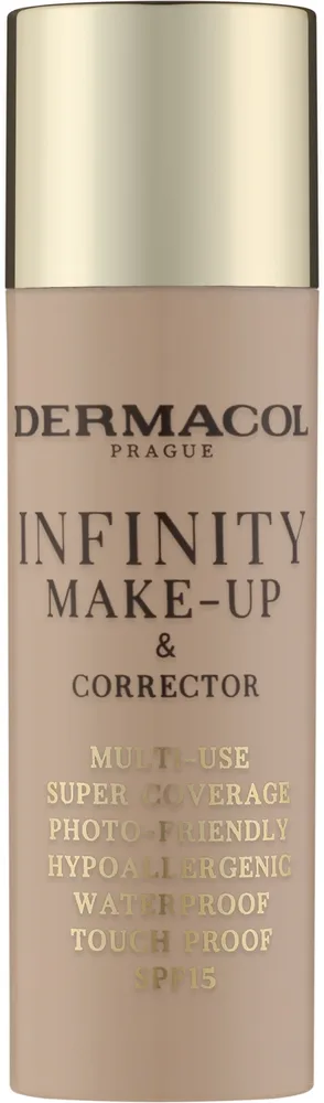 Тональное средство и корректор Dermacol Infinity Make-up 2 в 1, водостойкое, SPF 15, 20 мл, оттенок 1.5 - Ivory