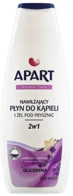 Apart Natural Apart Double Care Lavender And Vanilla - Увлажняющее средство 2 в 1 для ванны и душа Apart Double Care, лаванда и ваниль, 900 мл