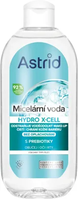 Astrid Hydro X-Cell Micellar Water мицеллярная вода для снятия водостойкого макияжа, для всех типов кожи, со спирулиной и гиалуроновой кислотой 400 мл