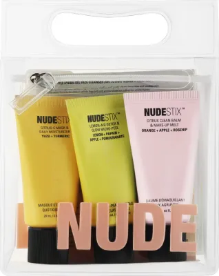 Набор Nudestix 3 Step Citrus Renew очищающий бальзам 60 мл гель для умывания 60 мл и пилинг для лица 60 мл