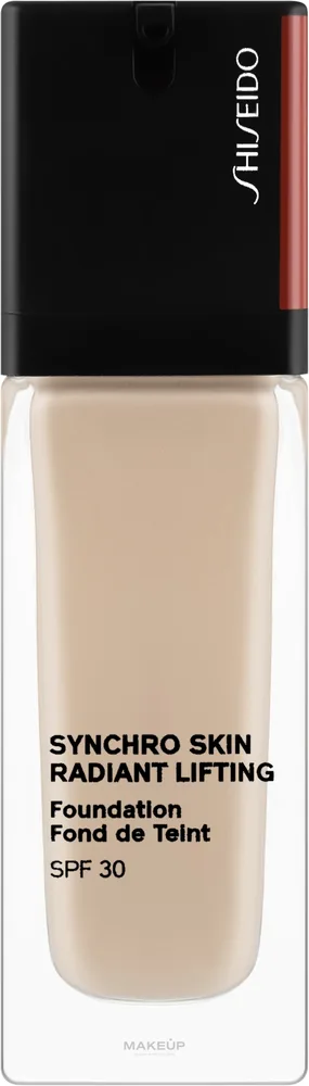 Тональная основа Shiseido Synchro Skin Radiant Lifting SPF 30 с эффектом лифтинга сияющая, 30 мл