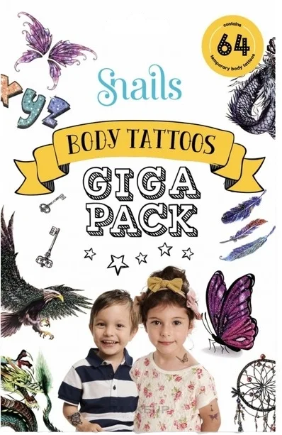 Временные татуировки Snails Body Tattoo детские, для девочек и мальчиков, разные темы, 64 шт