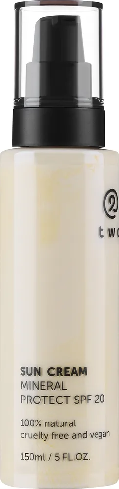 Two Cosmetics Sun Cream Mineral Protect SPF20 минеральный солнцезащитный крем для тела с оксидом цинка и активатором загара, 150 мл