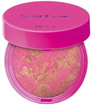 Румяна запечённые Pupa Night Heroes Blush с сатиновым и сияющим финишем, 2 г
