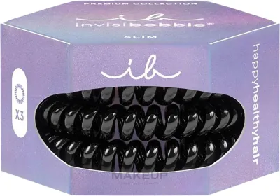 Резинка для волос Invisibobble Slim Premium True Black эластичная, 3 шт