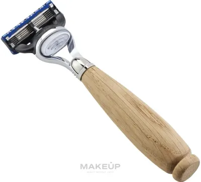 Станок для бритья Acca Kappa Razor Oak Wood Handle, рукоятка из дуба, лезвие Gillette Fusion, 1 шт
