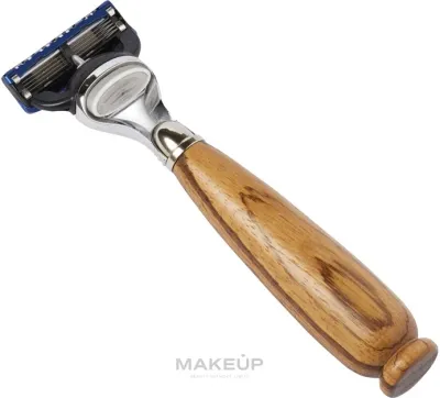 Станок для бритья Acca Kappa Razor Zebra Wood Handle, рукоятка из дерева зебрано, лезвие Gillette Fusion, 1 шт