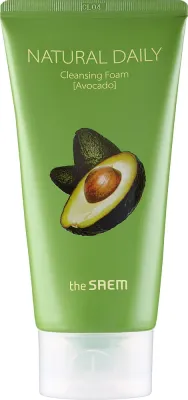 The Saem Natural Daily Cleansing Foam Avocado пенка для умывания лица очищающая с экстрактом авокадо и гиалуроновой кислотой 150 мл