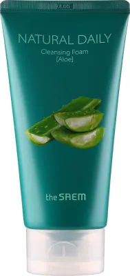 The Saem Natural Daily Cleansing Foam Aloe пенка для умывания лица с экстрактом алоэ, ежедневное очищение, для всех типов кожи 150 мл