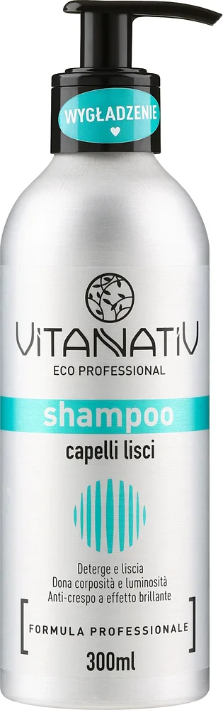 Шампунь Vitanativ Hair Smoothing разглаживающий, с экстрактами льна, шиповника и конопли, против пушения, 300 мл