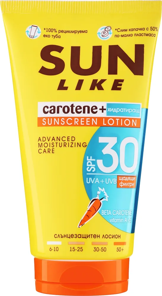Sun Like Sunscreen Lotion SPF 30 New Formula — солнцезащитный увлажняющий лосьон для тела SPF 30, 125 мл