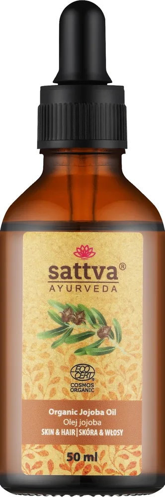 Органическое масло жожоба для лица тела и волос Sattva Ayurveda Organic Jojoba