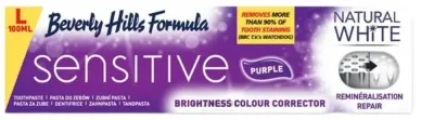 Beverly Hills Formula Pasta do zębów wrażliwych - Зубная паста Beverly Hills Natural White Sensitive Purple Toothpaste для чувствительных зубов, отбеливающая, 100 мл