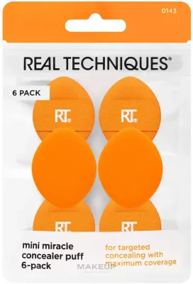 Набор мини-спонжей для консилера Real Techniques Mini Miracle Concealer Puff 6 шт