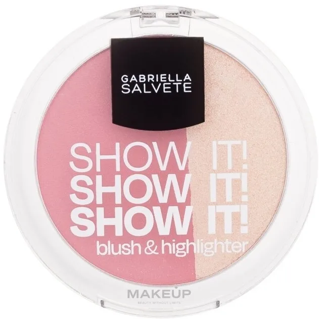 Румяна и хайлайтер сияющие Gabriella Salvete Show It! Blush и Highlighter, 9 г, оттенок 01
