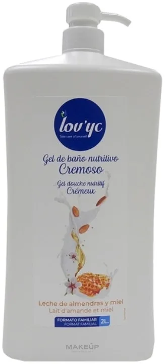 Гель для душа Lovyc Creamy с миндальным молоком и мёдом, 2000 мл