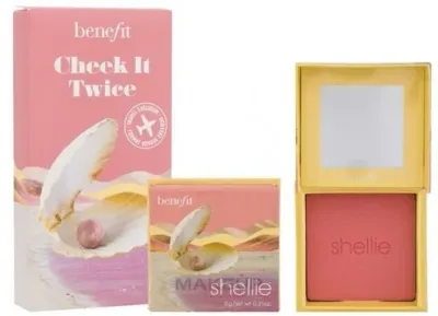 Румяна для лица Benefit Cheek It Twice Seashelie пудровые, с мерцанием, 6 г