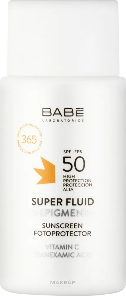 Флюид солнцезащитный Babe Laboratorios Sun Protection Super Fluid Depigment+ SPF50 с транексамовой кислотой, 50 мл