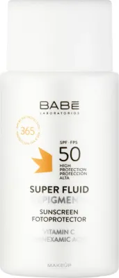 Флюид солнцезащитный Babe Laboratorios Sun Protection Super Fluid Depigment+ SPF50 с транексамовой кислотой, 50 мл