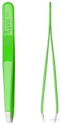 Пинцет косметический Nippes Solingen Tweezer 709 с тонким кончиком, 9,5 см, зелёный, 1 шт