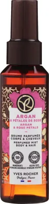 Мгла для тела и волос Yves Rocher Argan Rose Petals Perfumed Mist, масло арганы и лепестки роз, 100 мл