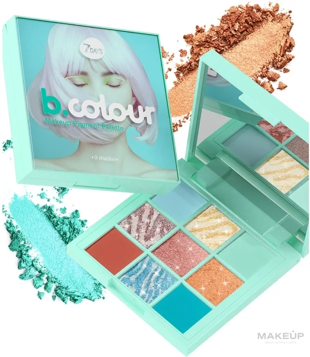 Палетка теней для век 7 Days B.Colour Eyeshadow Palette 9 оттенков, оттенок 02 - Pistachio Cake