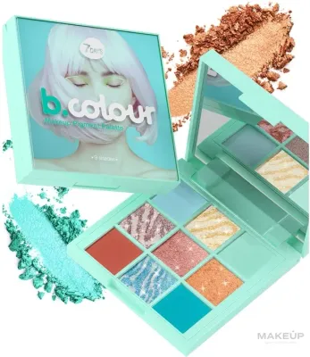Палетка теней для век 7 Days B.Colour Eyeshadow Palette 9 оттенков, оттенок 02 - Pistachio Cake