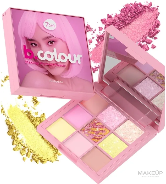 Палетка теней для век 7 Days B.Colour Eyeshadow Palette 9 оттенков, оттенок 03 - Bubblegum