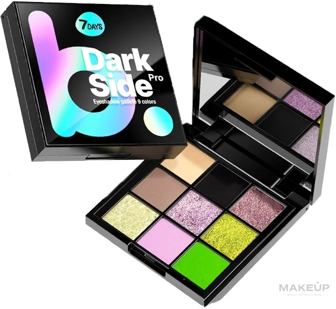 Палетка теней для век 7 Days Dark Side Eyeshadow Palette 9 оттенков, оттенок 02 - Magic Poison