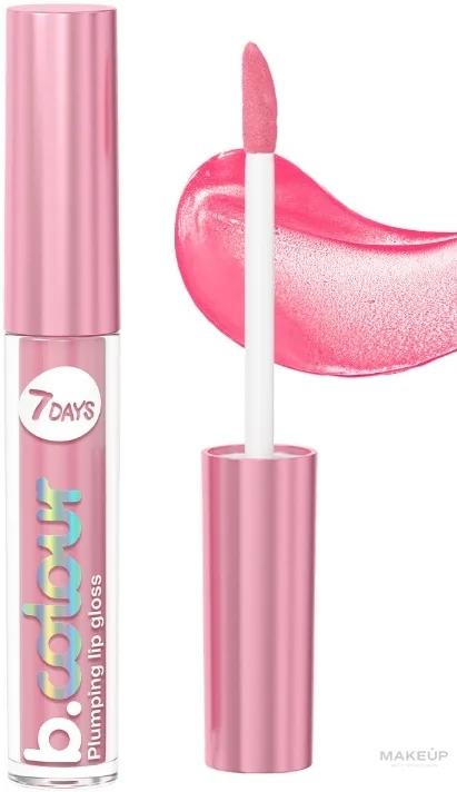 Блеск для губ 7 Days B.Colour Plumping с эффектом объёма, оттенок 02 - Soft Pink