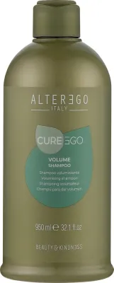 Шампунь Alter Ego Italy Cureego Volume для объёма тонких волос, с рисовым протеином, дрожжами и розой, 300/950 мл, Италия, 950 мл