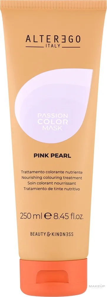 Alter Ego Italy Alter Ego Passion Color Mask - Тонирующая маска для окрашенных волос Alter Ego Passion Color освежение оттенка, масло ши, протеины люпина и хлореллы, пигменты, 250 мл, оттенок Pink Pearl