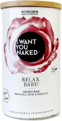 I Want You Naked Relax Baby Aroma-Bad соль для ванн Rose and Hibiscus 620 г, морская соль с лепестками и маслом розы